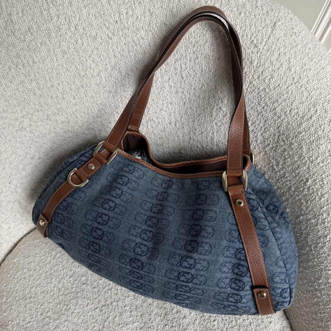 Gucci GG Denim Abbey Tote Bag