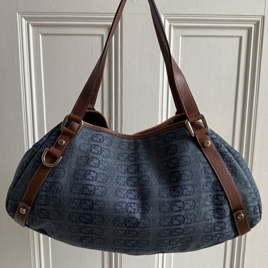 Gucci GG Denim Abbey Tote Bag