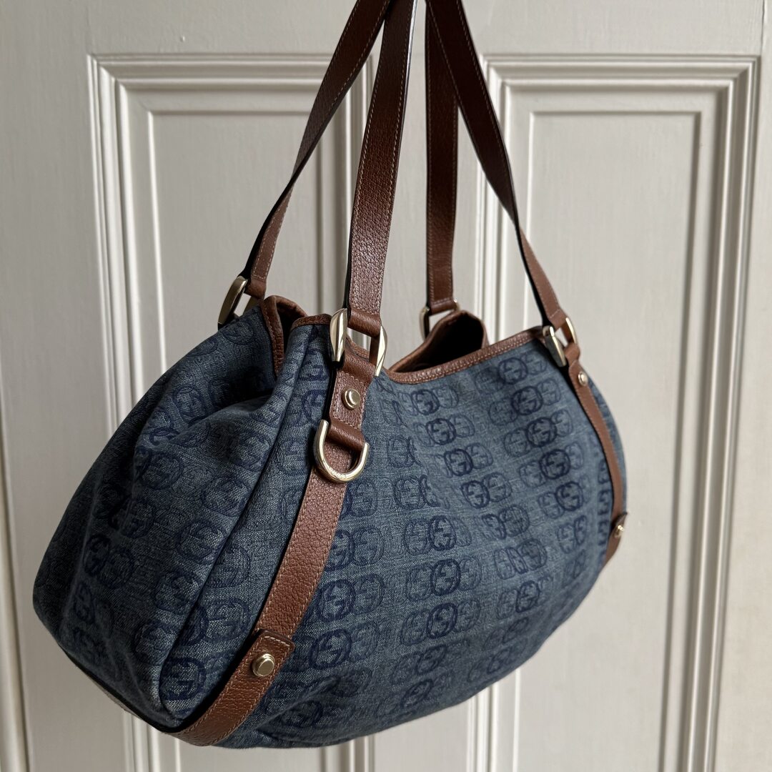 Gucci GG Denim Abbey Tote Bag