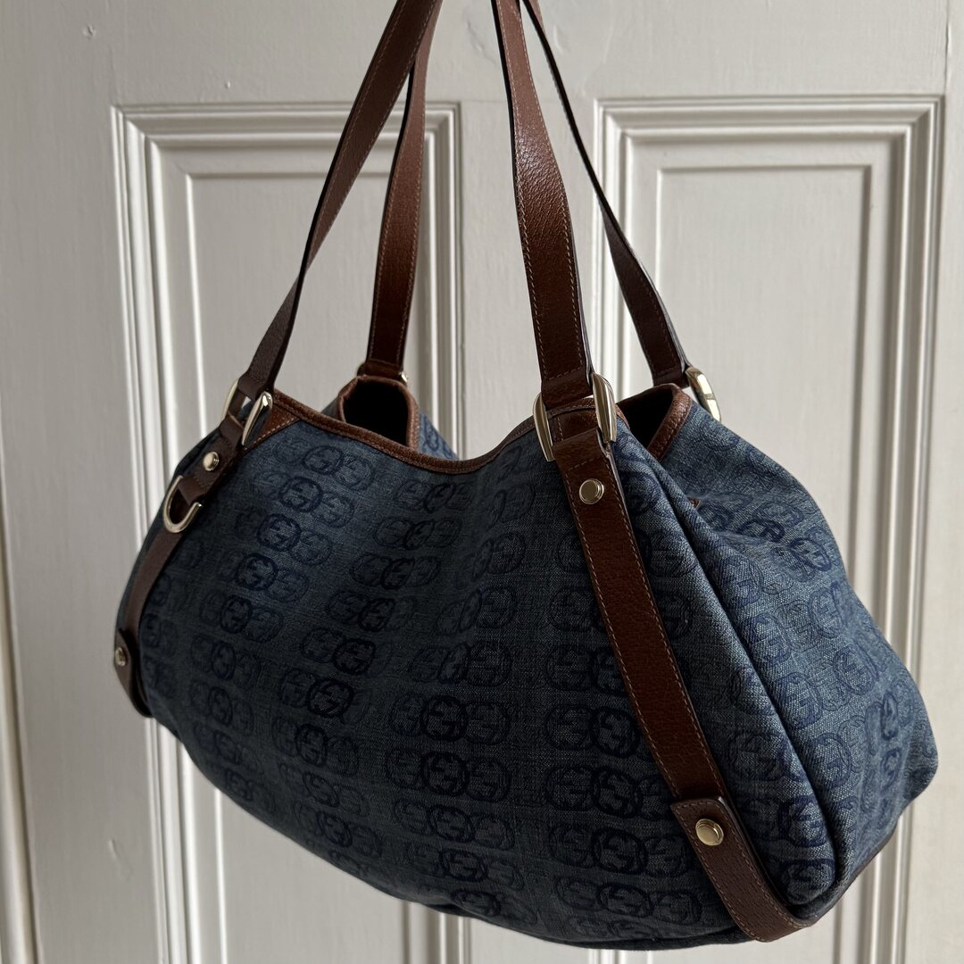 Gucci GG Denim Abbey Tote Bag