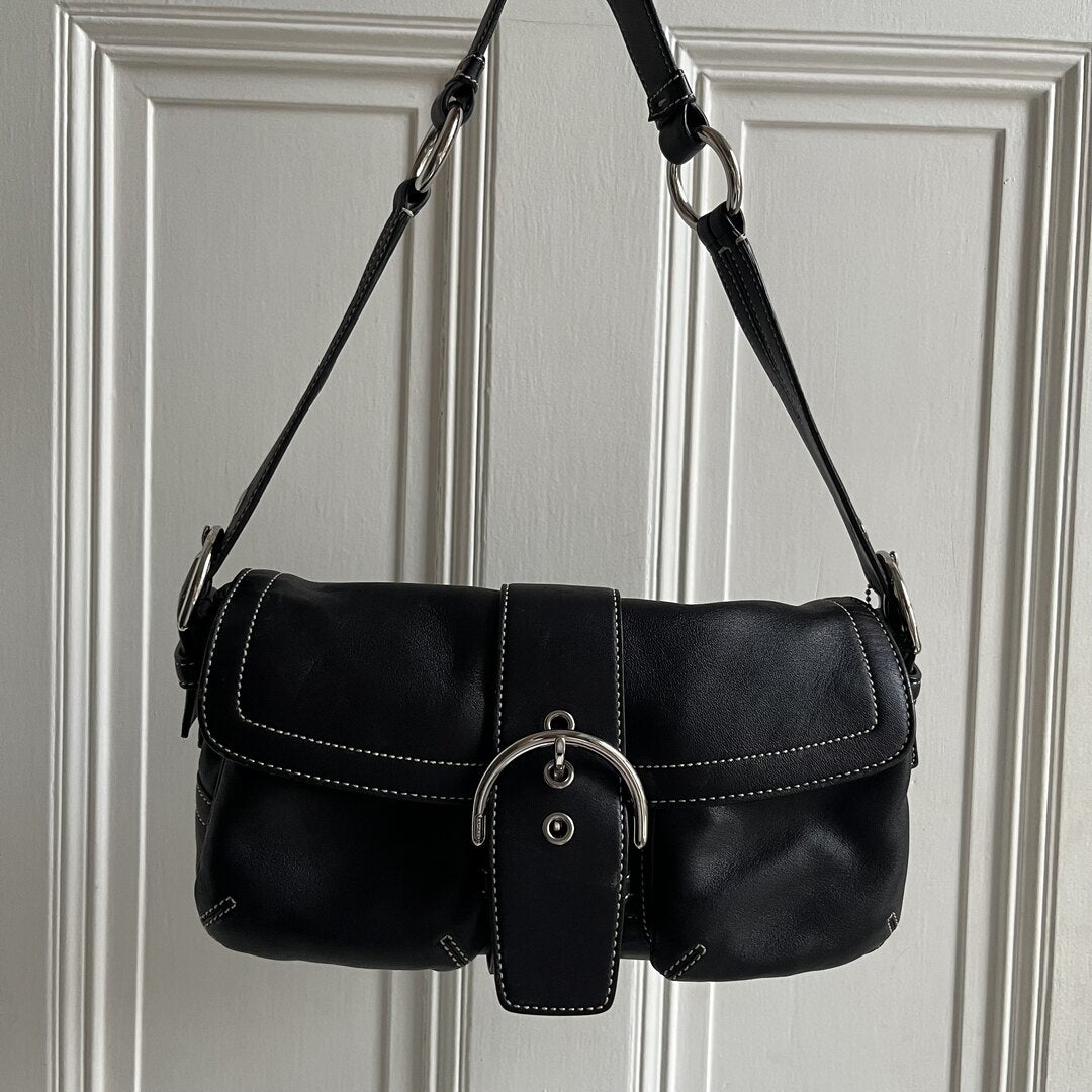 Coach Soho Leather Black Shoulder Bag