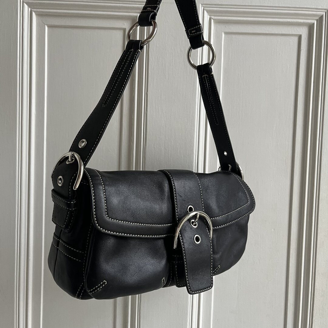 Coach Soho Leather Black Shoulder Bag