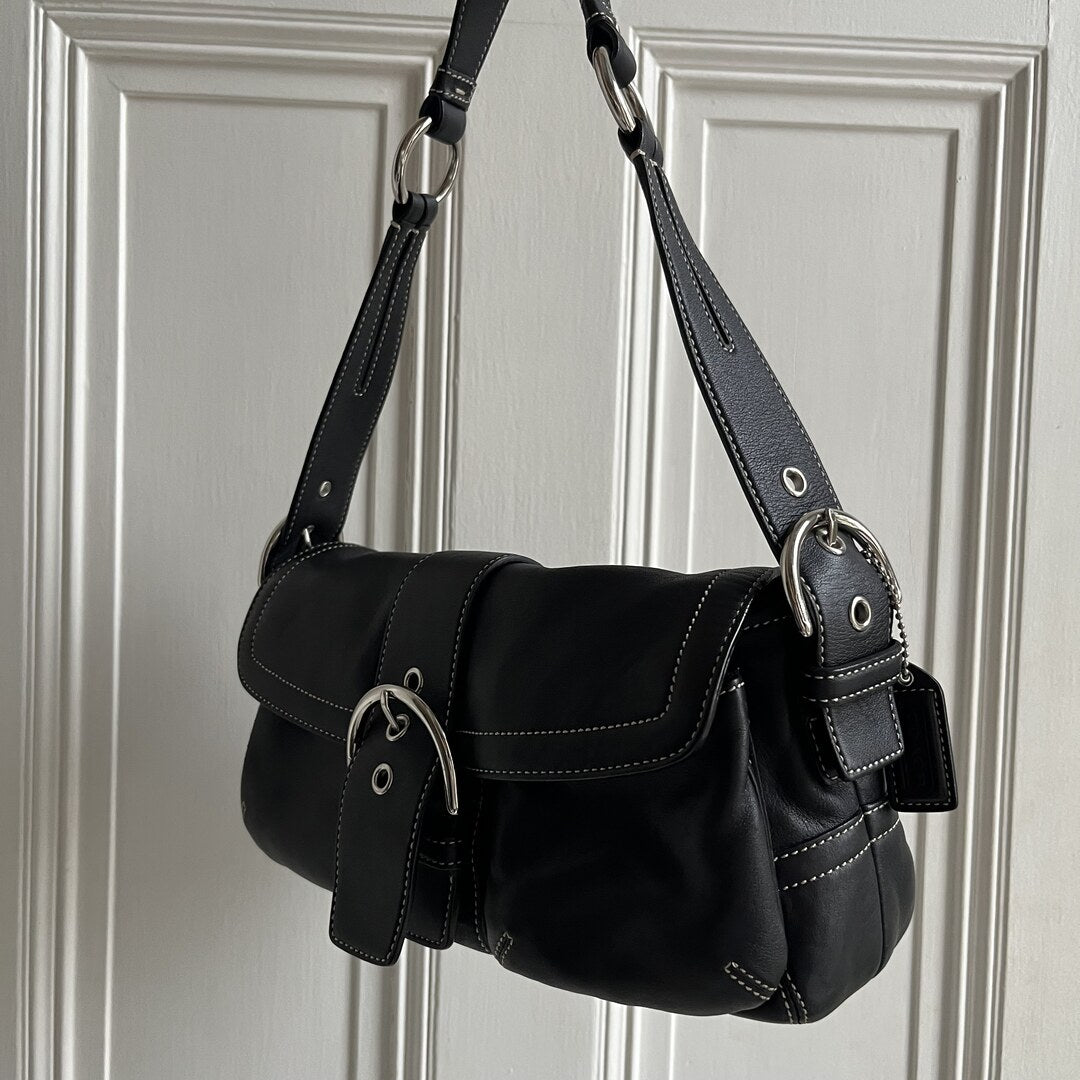 Coach Soho Leather Black Shoulder Bag