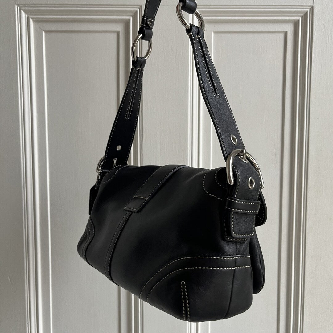 Coach Soho Leather Black Shoulder Bag