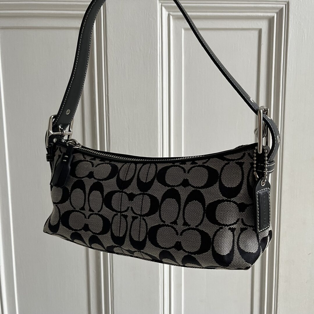 Coach Signature Baguette Black Shoulder Bag