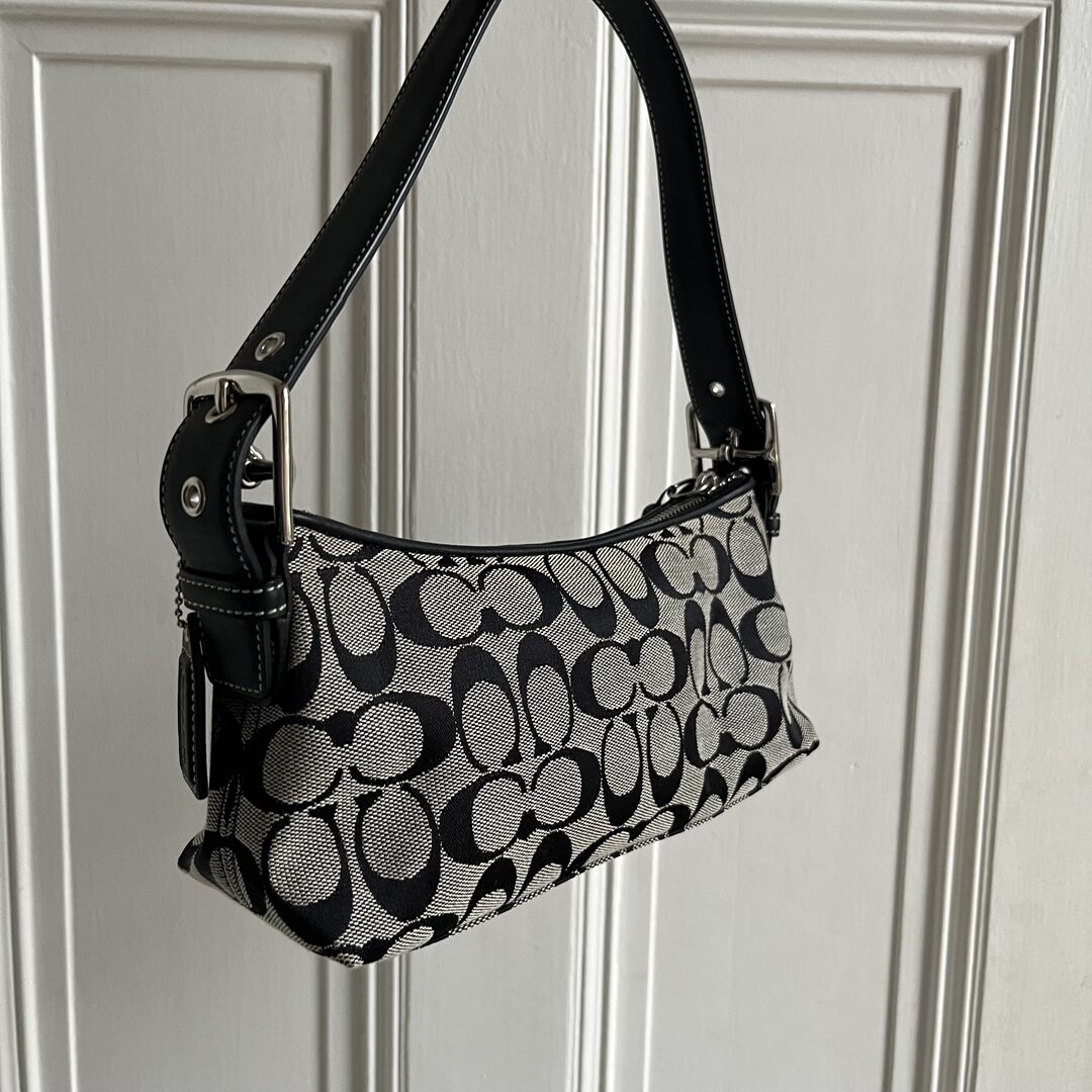 Coach Signature Baguette Black Shoulder Bag
