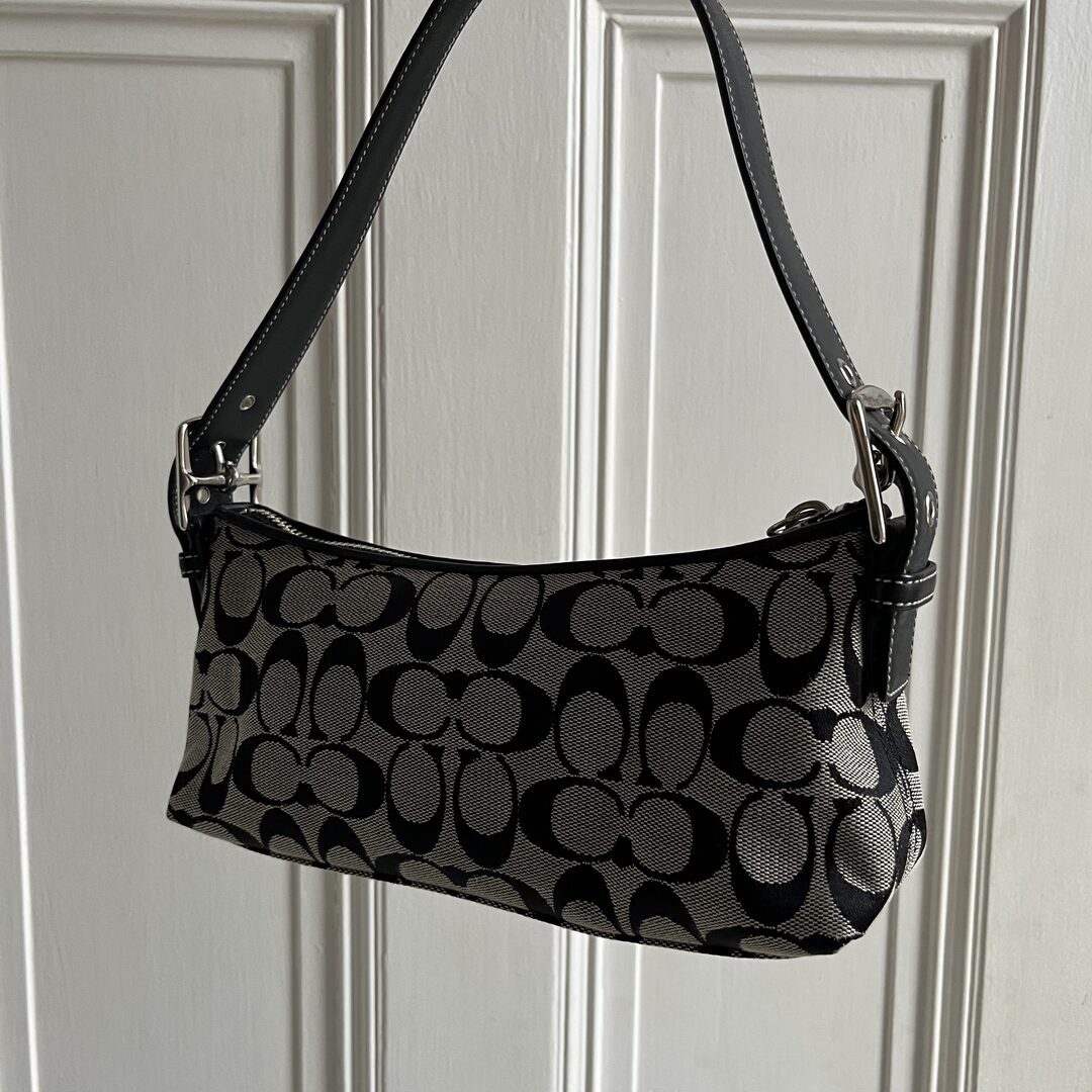 Coach Signature Baguette Black Shoulder Bag
