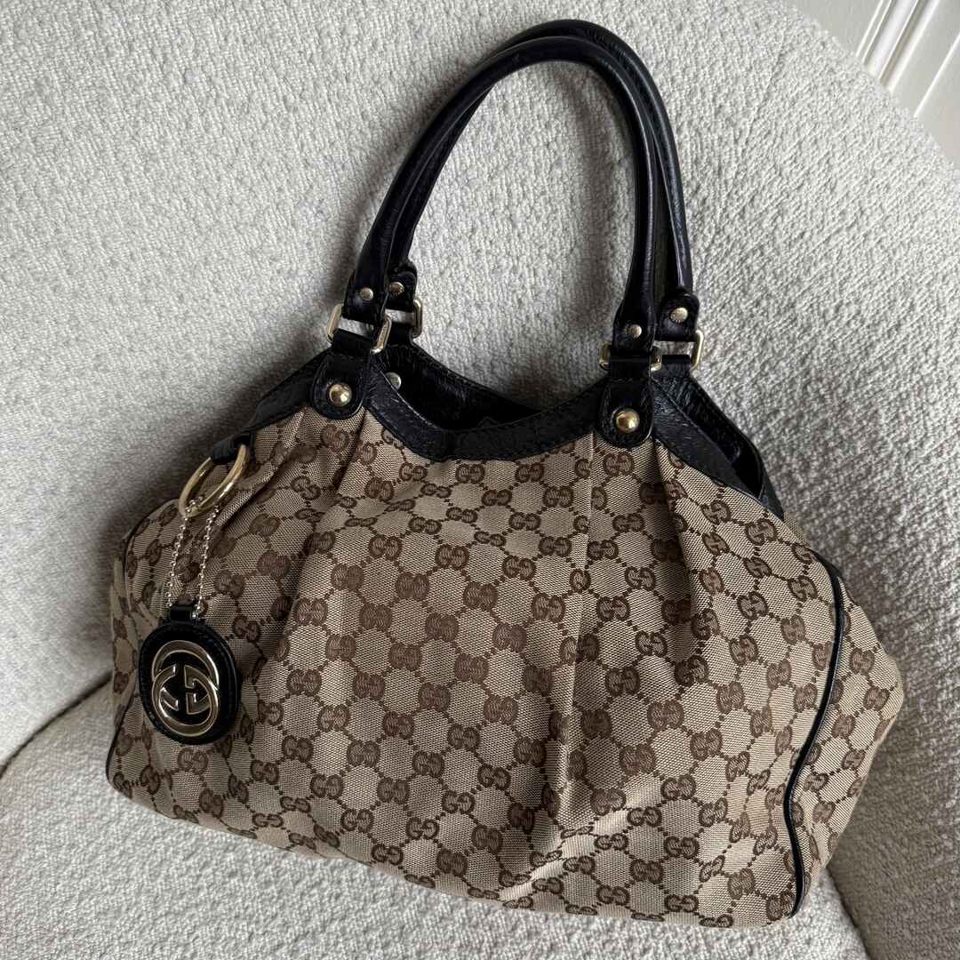 Gucci Monogram Sukey Black Tote Bag