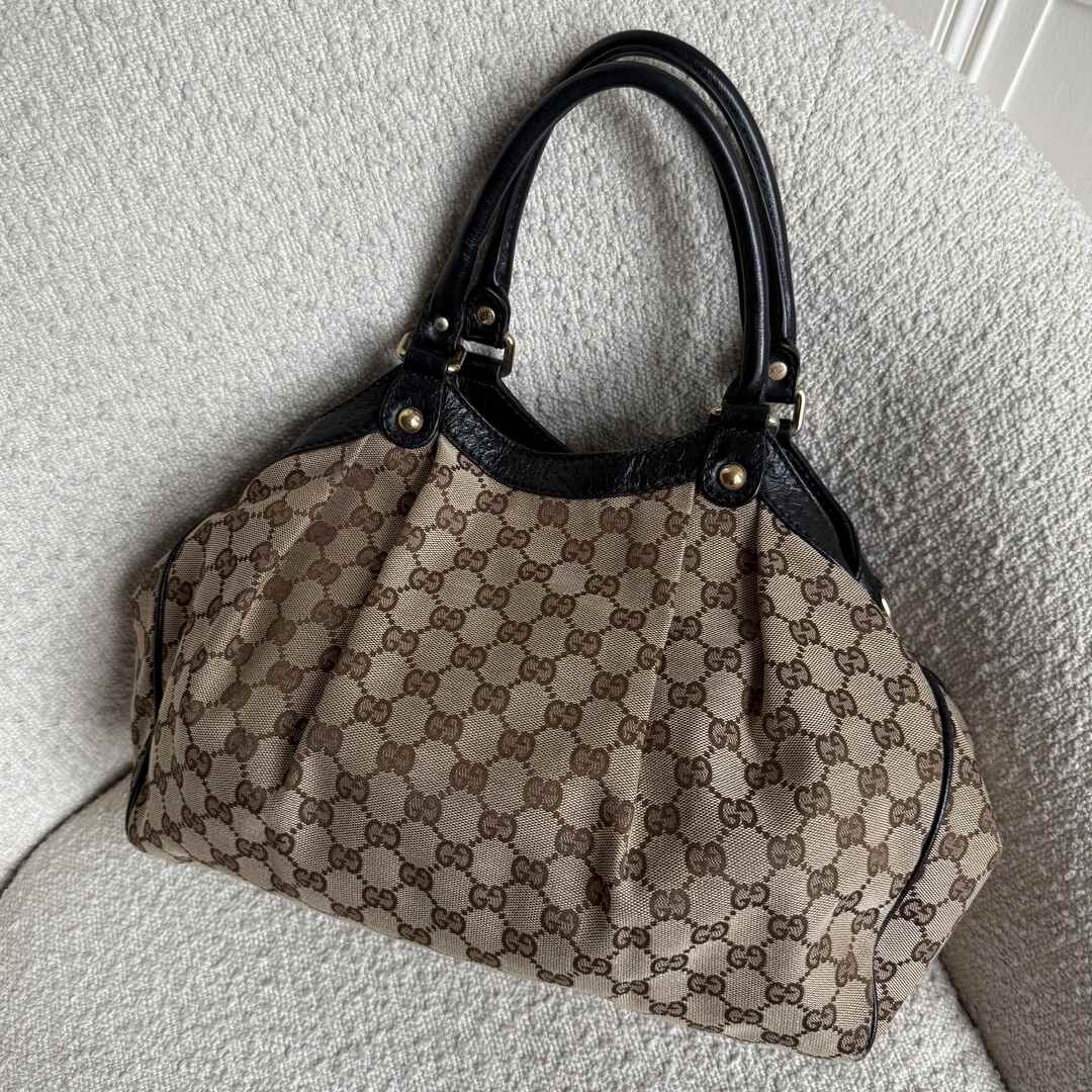 Gucci Monogram Sukey Black Tote Bag
