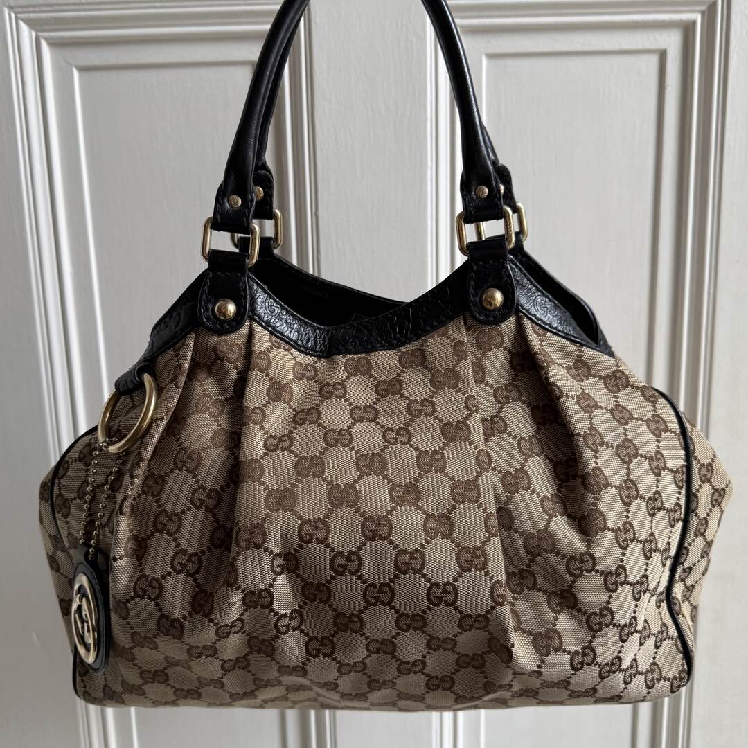 Gucci Monogram Sukey Black Tote Bag