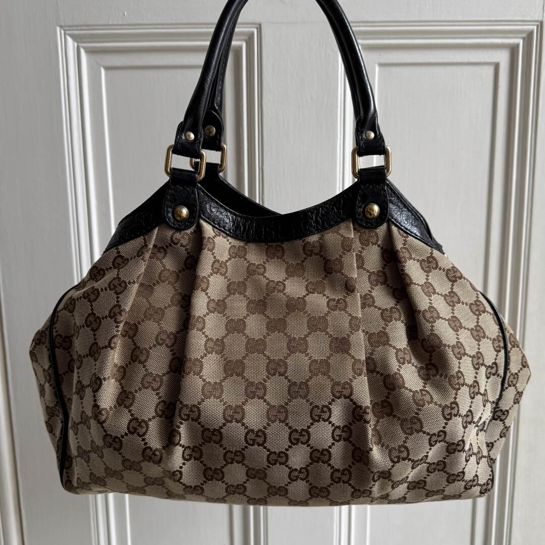 Gucci Monogram Sukey Black Tote Bag