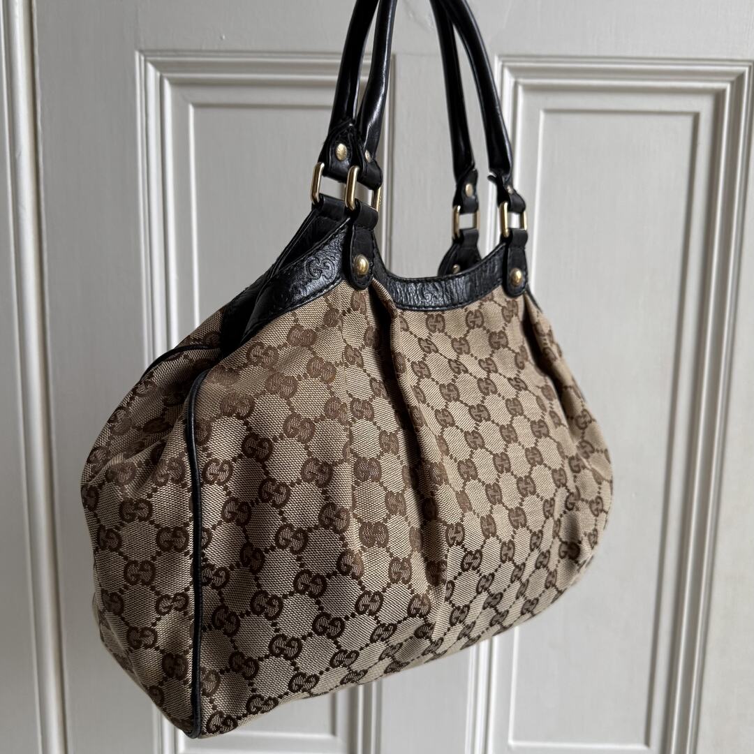 Gucci Monogram Sukey Black Tote Bag