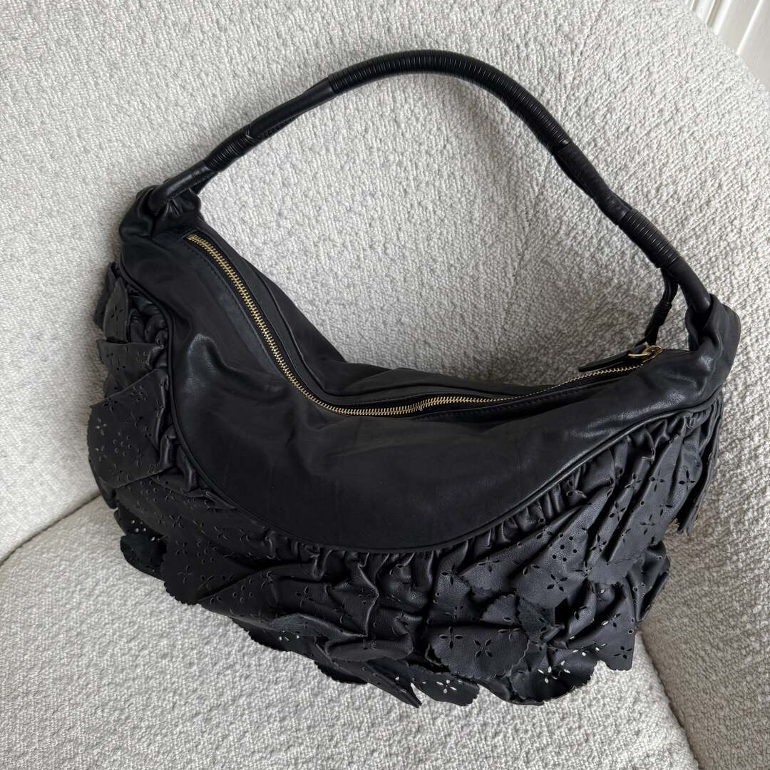 Dior Gypsy Hobo Leather Black Shoulder Bag
