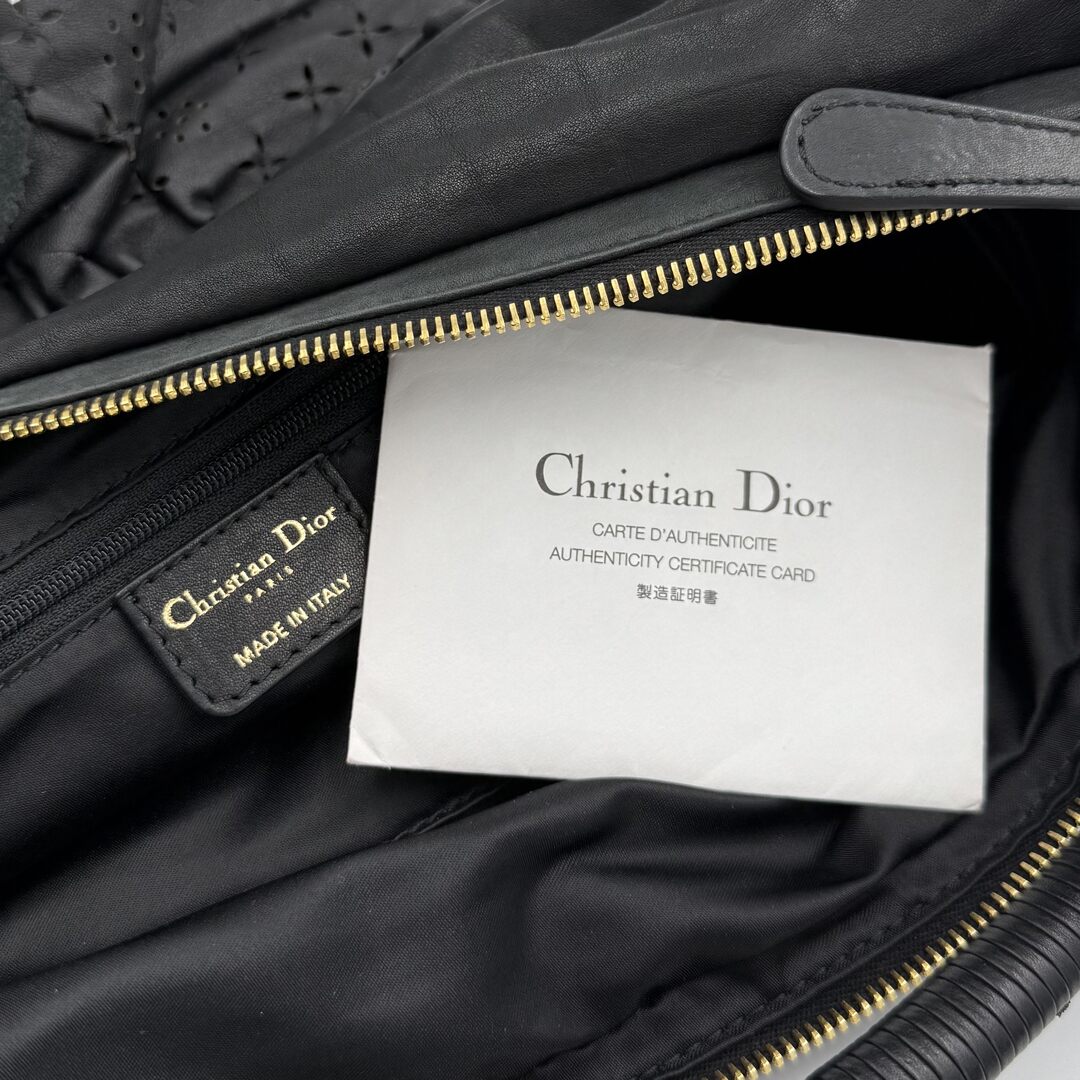 Dior Gypsy Hobo Leather Black Shoulder Bag