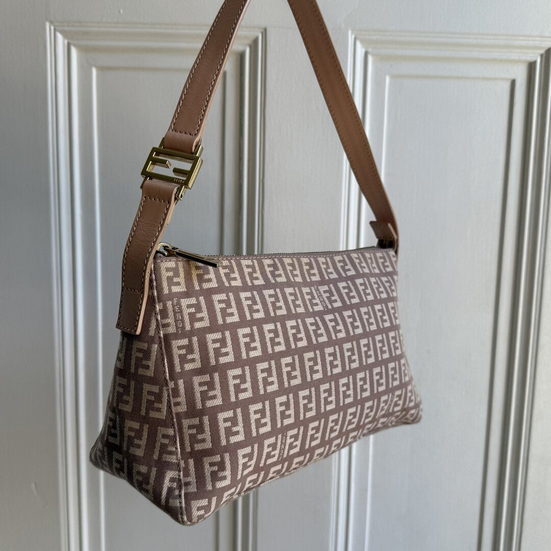 Fendi Zucchino Light Pink Shoulder Bag