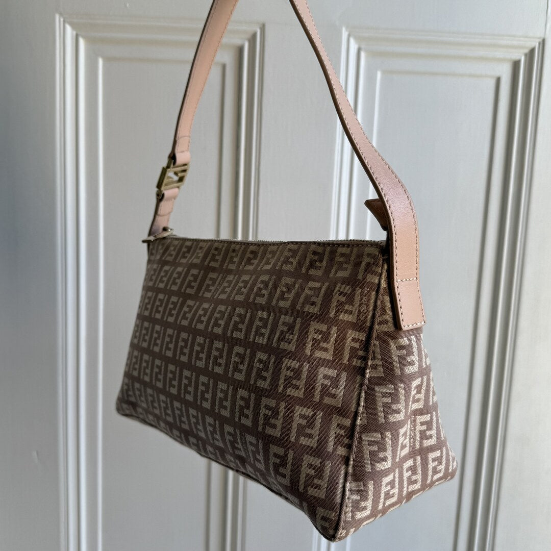 Fendi Zucchino Light Pink Shoulder Bag