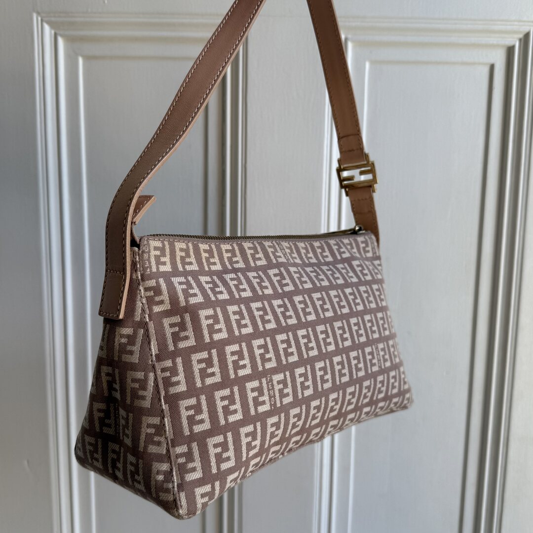Fendi Zucchino Light Pink Shoulder Bag