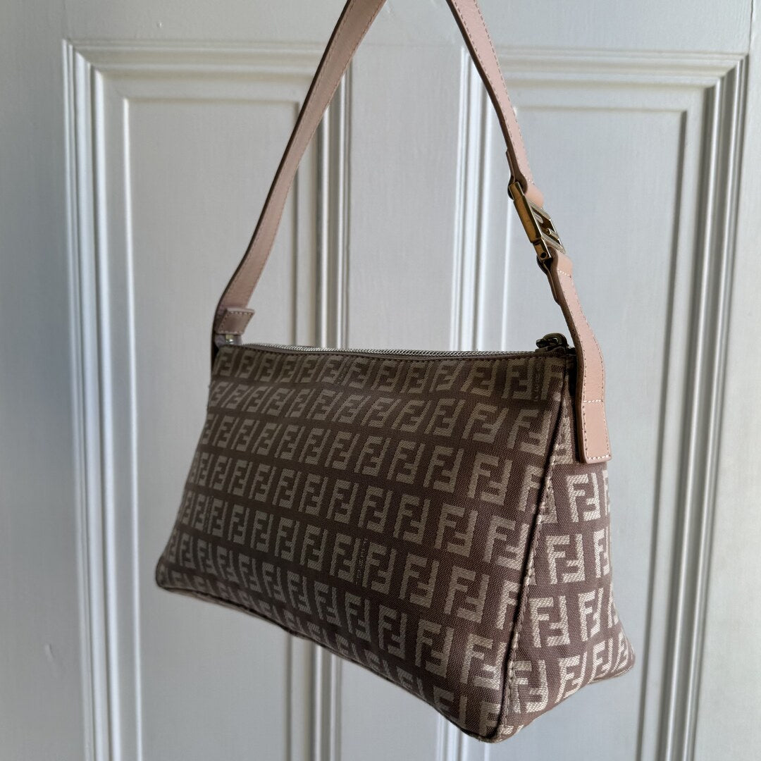 Fendi Zucchino Light Pink Shoulder Bag