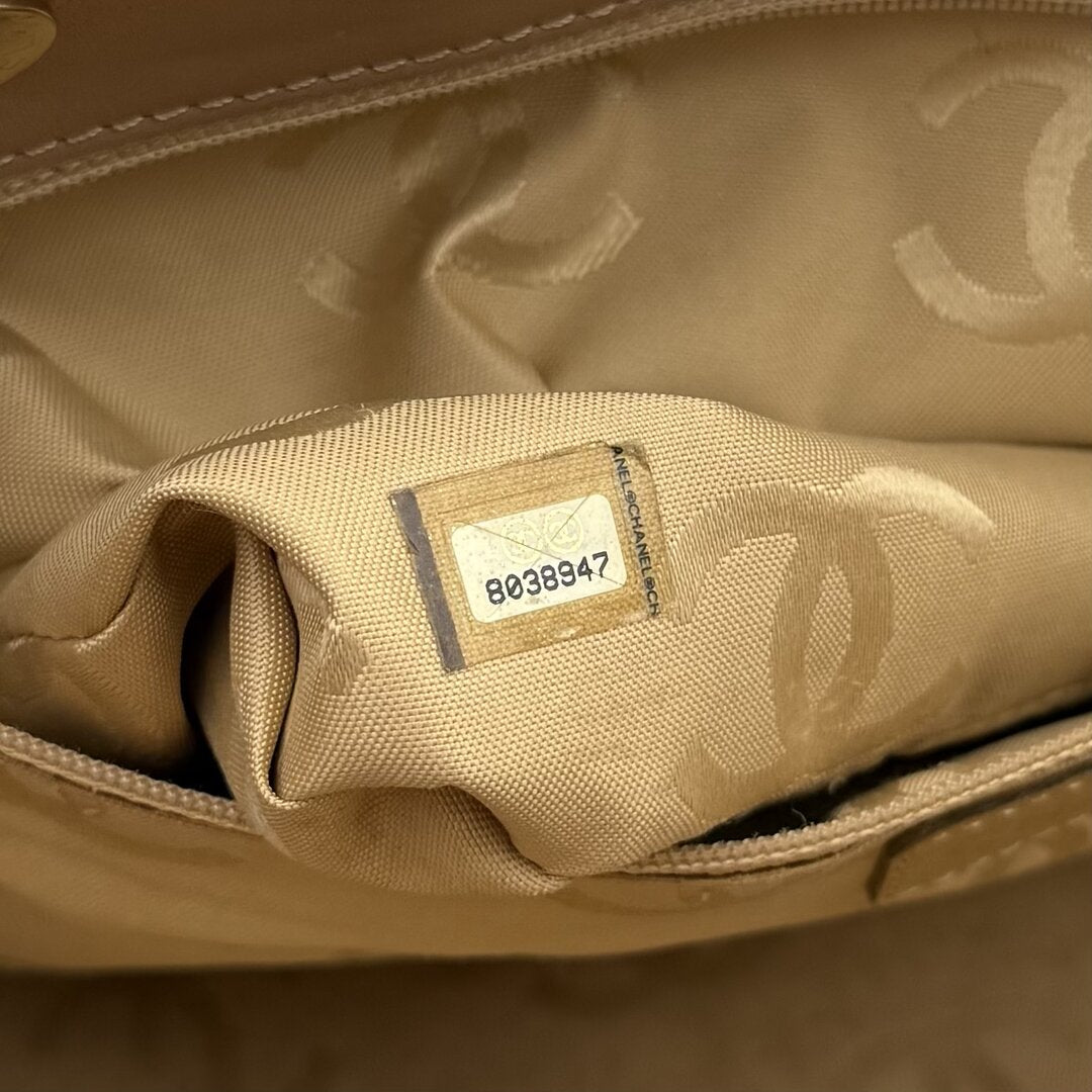 2004 Chanel CC Surpique Wild Stitch Caramel Brown Leather Tote Bag