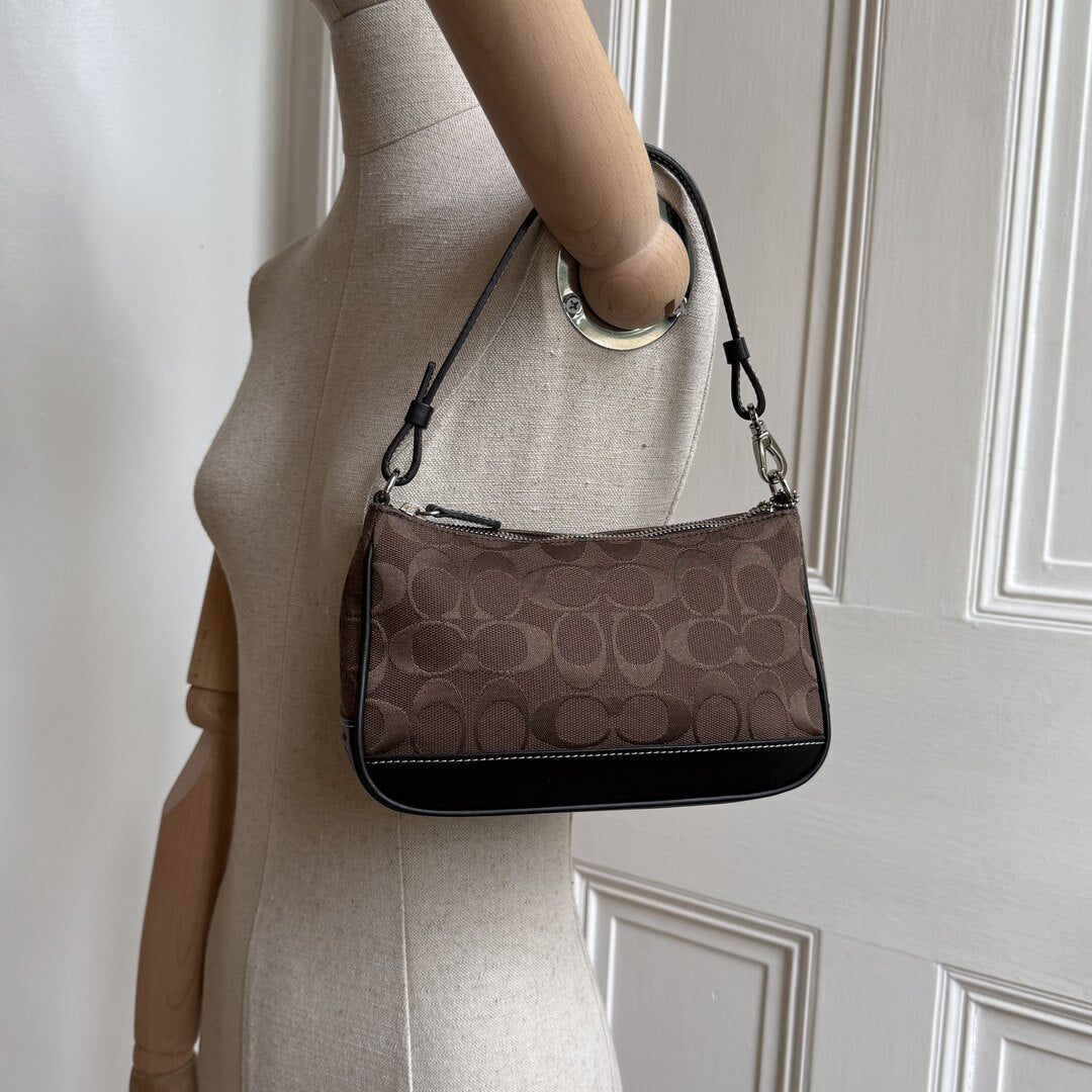 Coach Signature Demi Brown Shoulder Bag