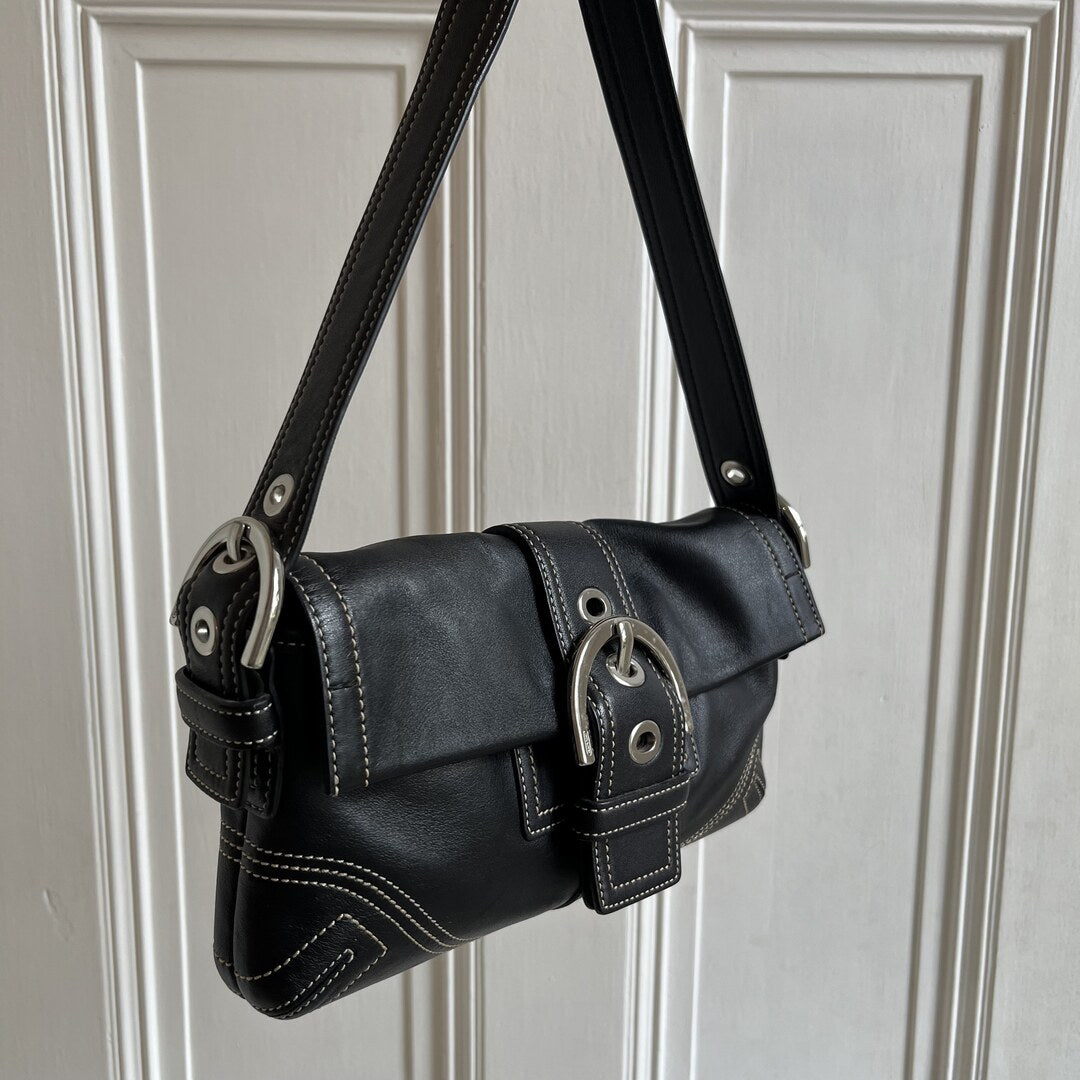 Coach Mini Soho Leather Black Shoulder Bag