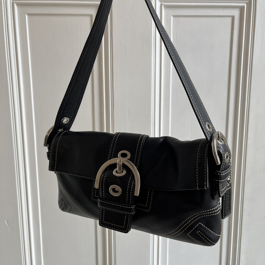 Coach Mini Soho Leather Black Shoulder Bag