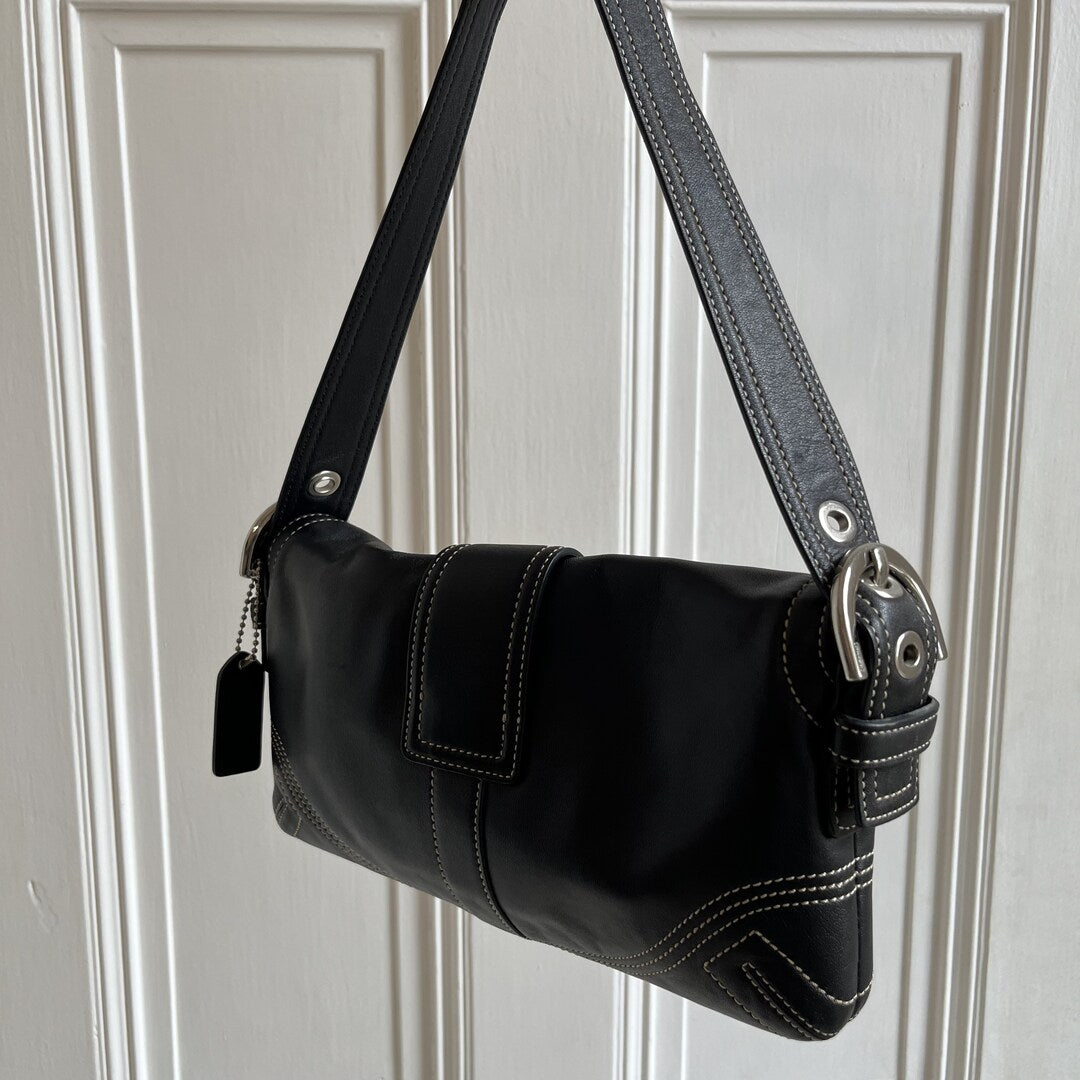 Coach Mini Soho Leather Black Shoulder Bag