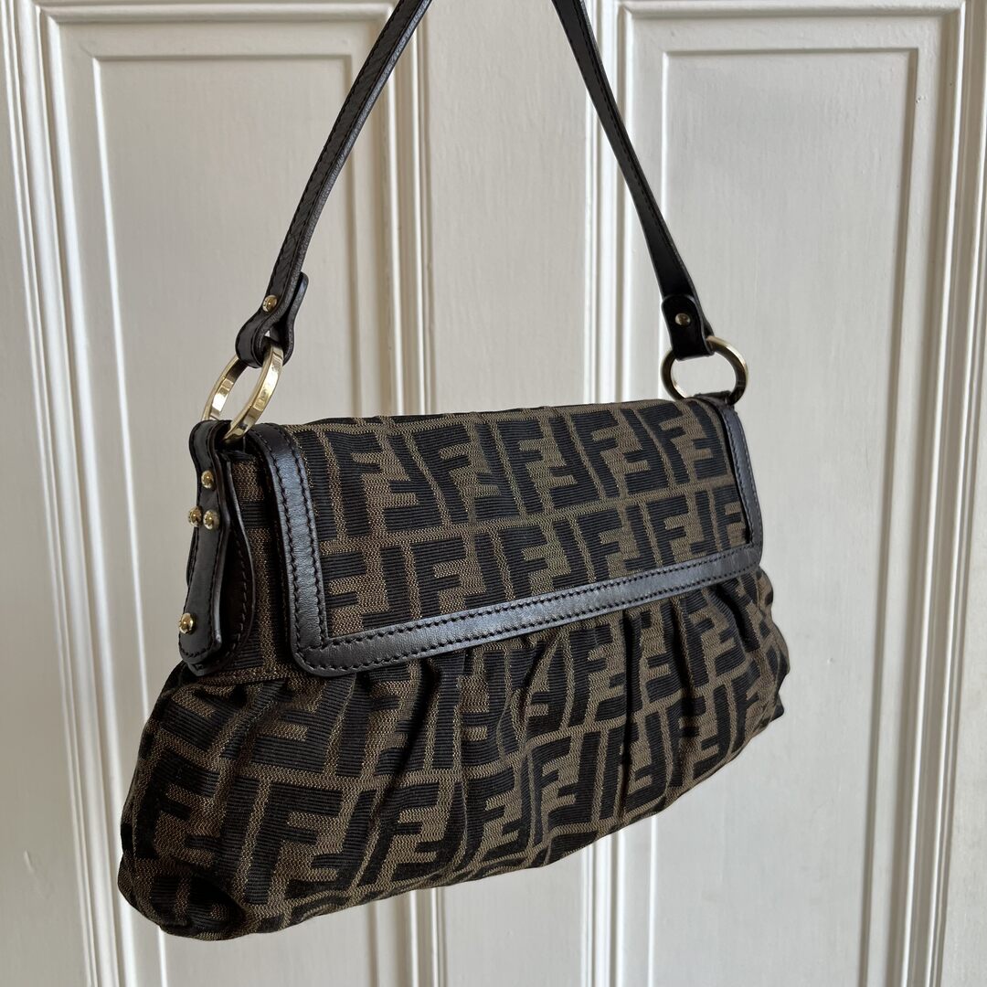 Fendi Zucca Flap Shoulder Bag