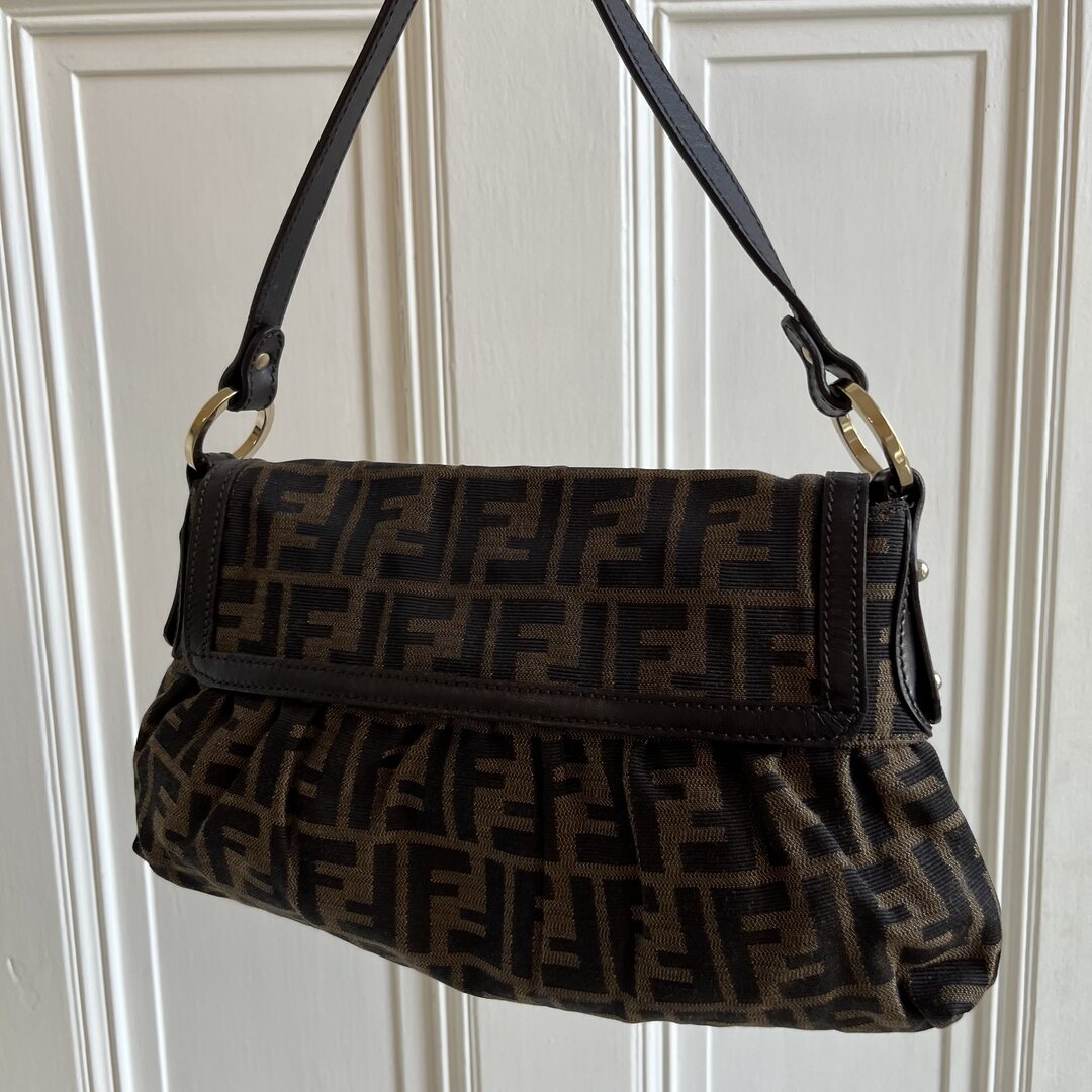 Fendi Zucca Flap Shoulder Bag