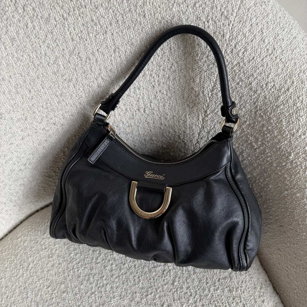 Gucci Abbey Leather Black Shoulder Bag