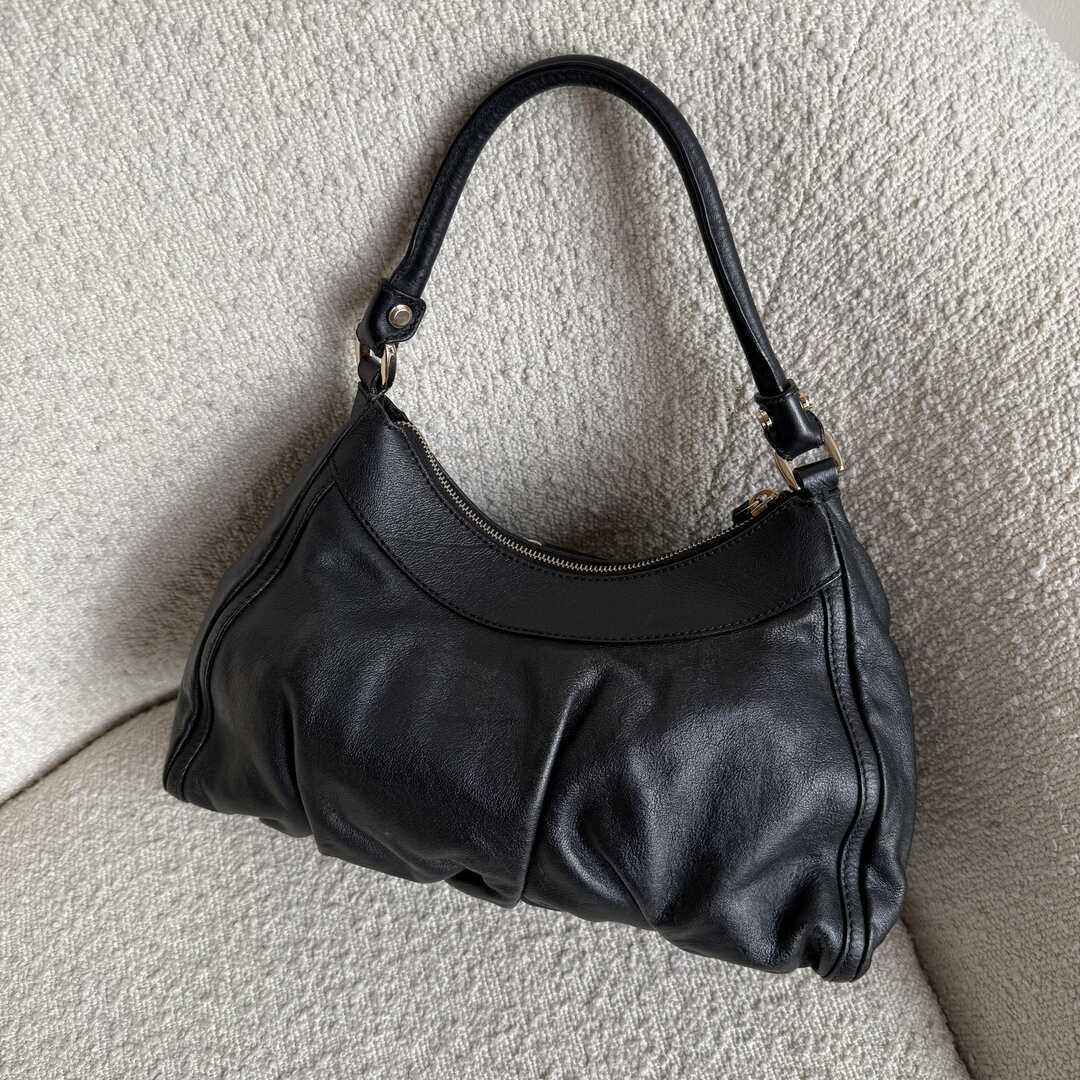 Gucci Abbey Leather Black Shoulder Bag