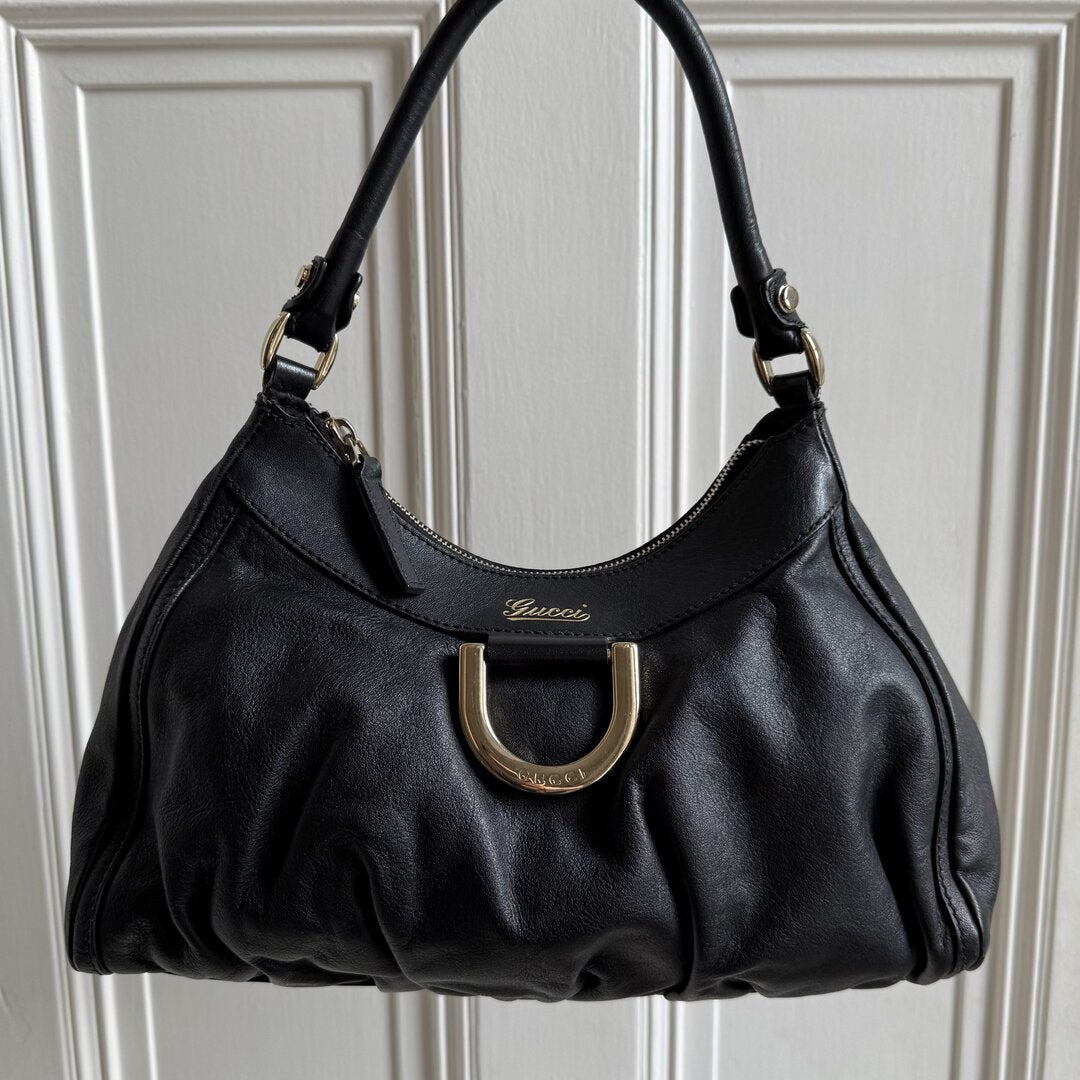 Gucci Abbey Leather Black Shoulder Bag