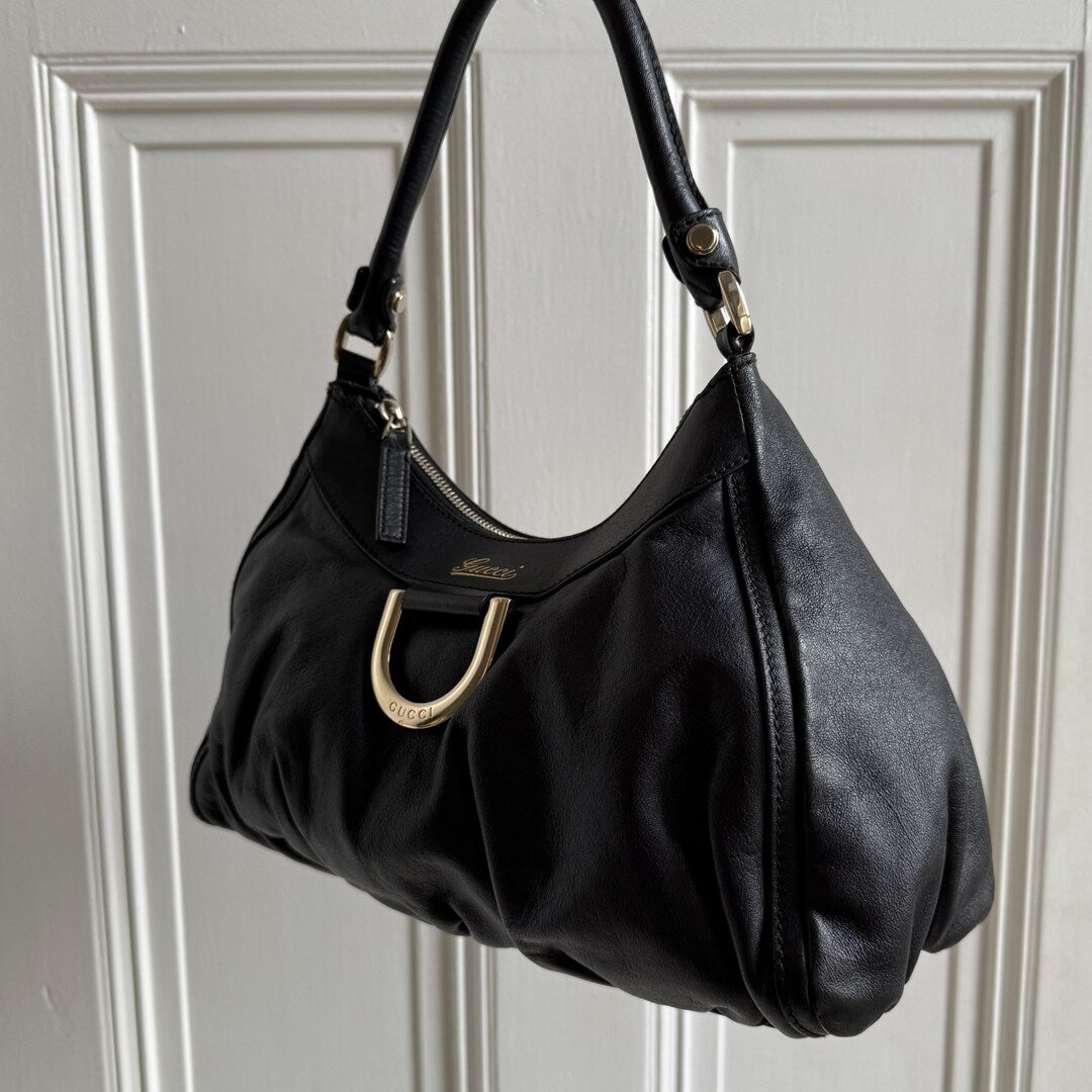 Gucci Abbey Leather Black Shoulder Bag