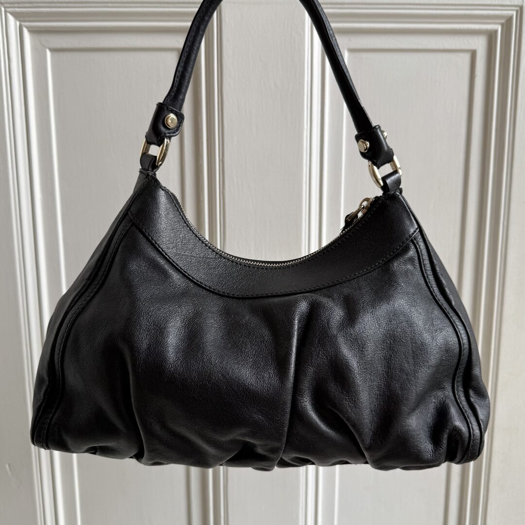 Gucci Abbey Leather Black Shoulder Bag