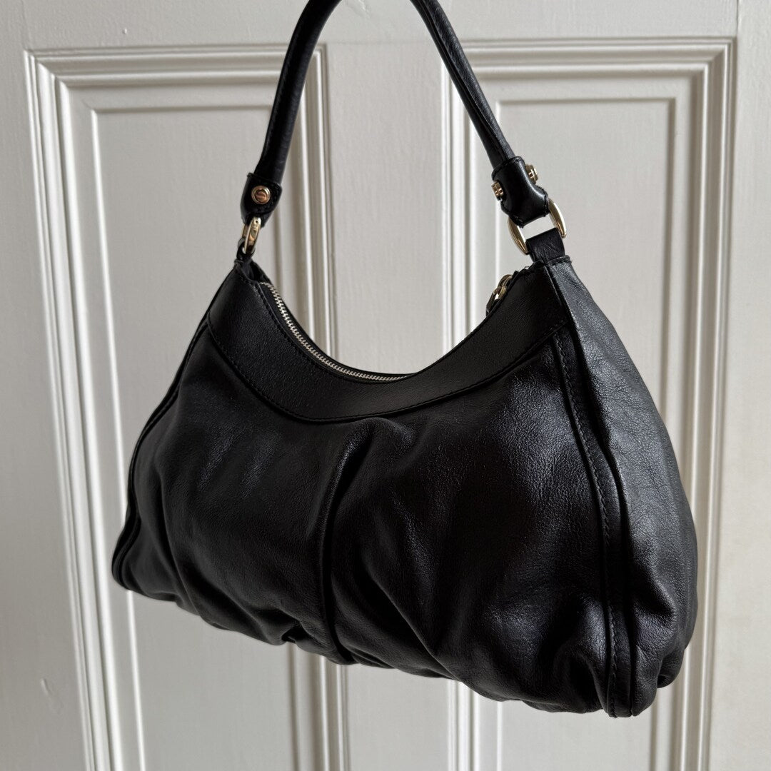 Gucci Abbey Leather Black Shoulder Bag