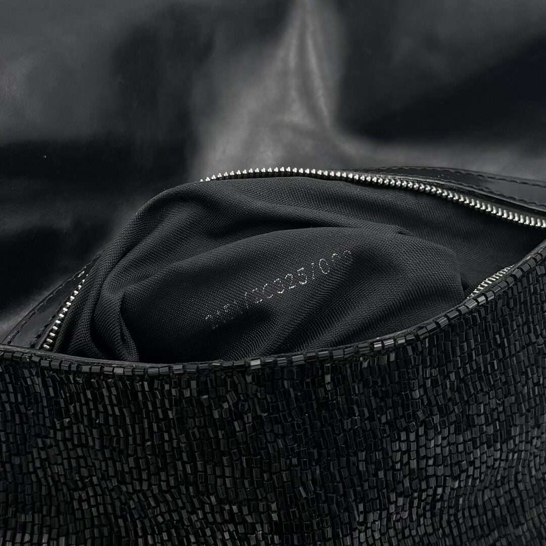 Fendi Mamma Sequin Beaded Black / Silver Shoulder Bag