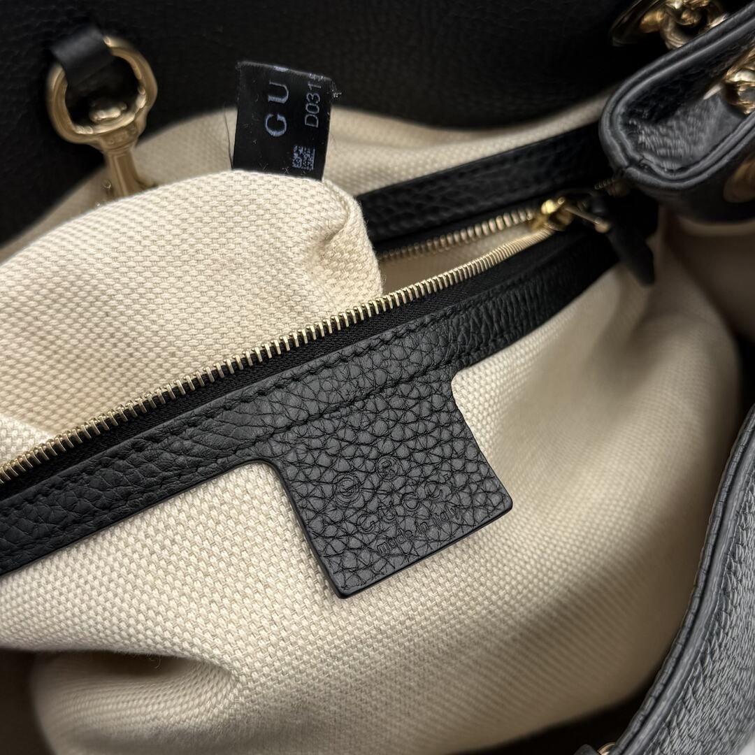 Gucci Soho Chain Leather Black Tote Bag