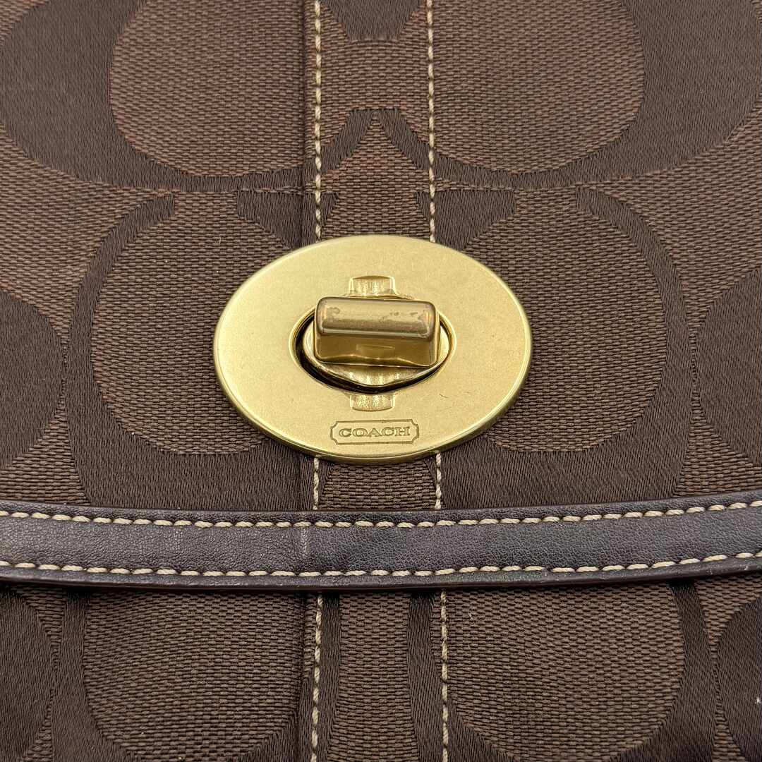 Coach Signature Ergo Flap Brown Shoulder Bag