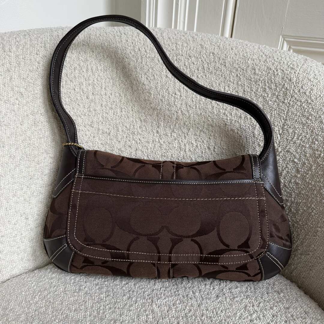 Coach Signature Ergo Flap Brown Shoulder Bag