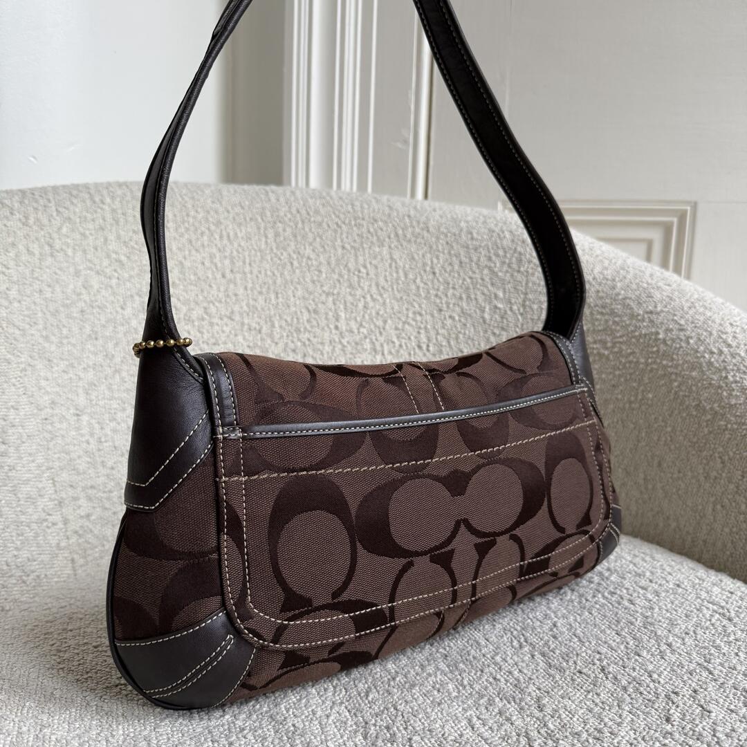 Coach Signature Ergo Flap Brown Shoulder Bag