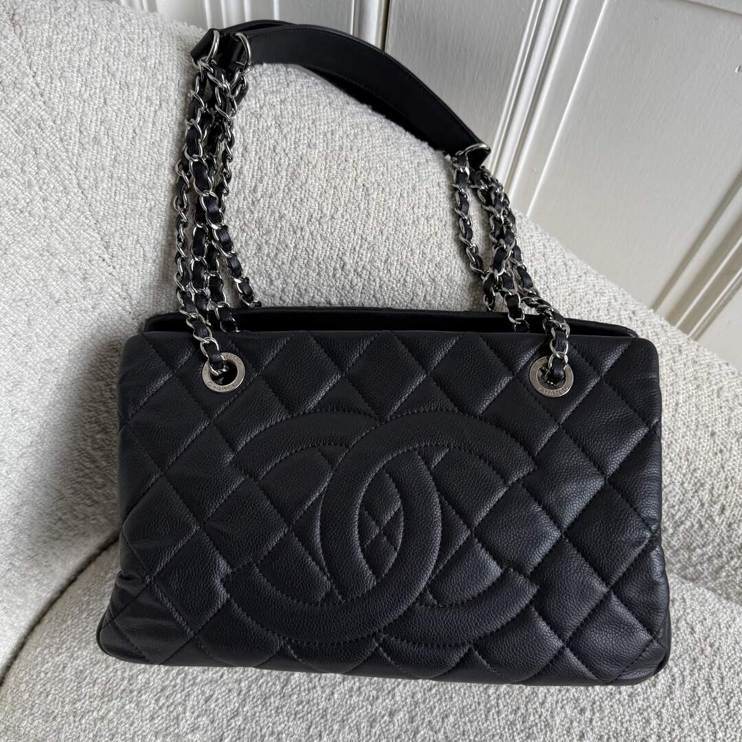 2011 Chanel CC Matelasse Timeless Black Chain Shoulder Bag