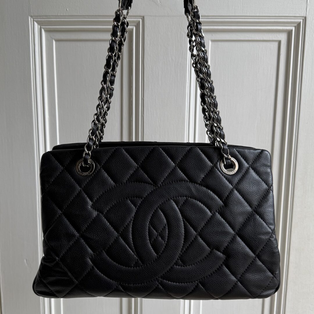 2011 Chanel CC Matelasse Timeless Black Chain Shoulder Bag