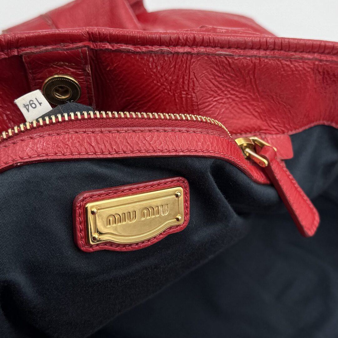 Miu Miu Leather Red Tote Bag