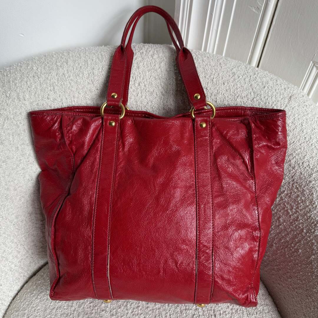 Miu Miu Leather Red Tote Bag