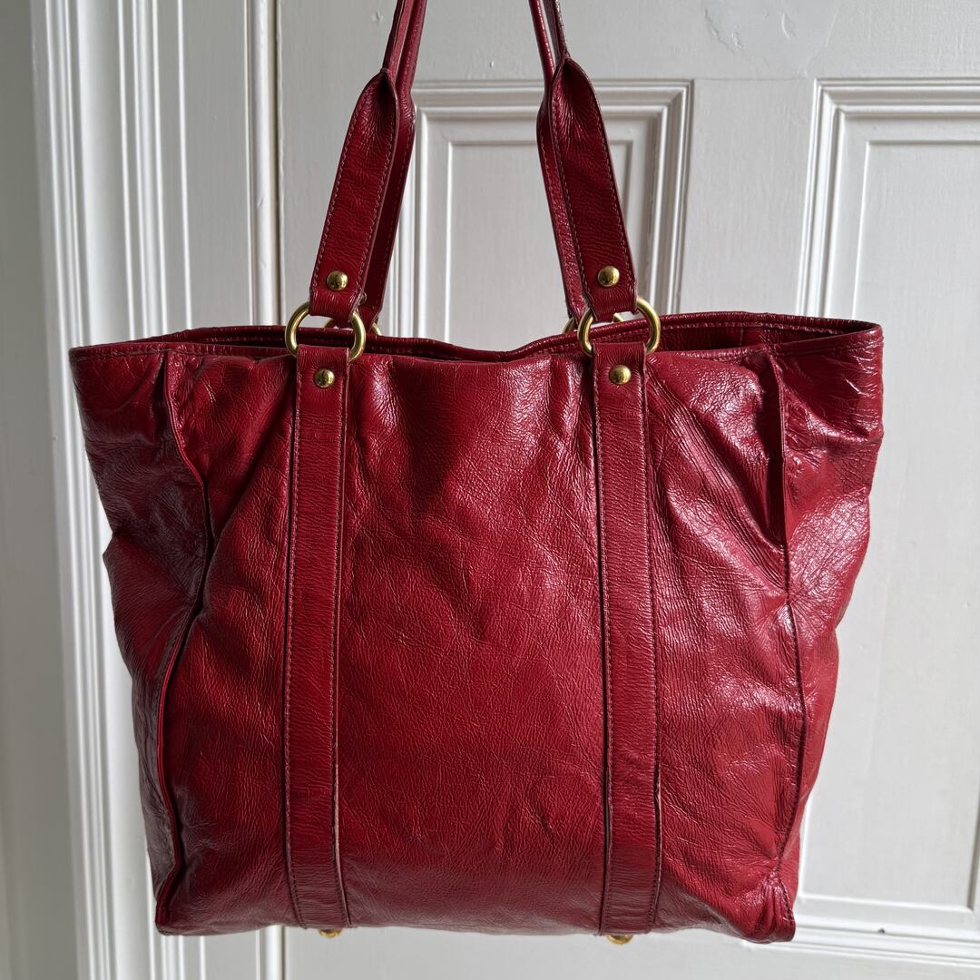 Miu Miu Leather Red Tote Bag