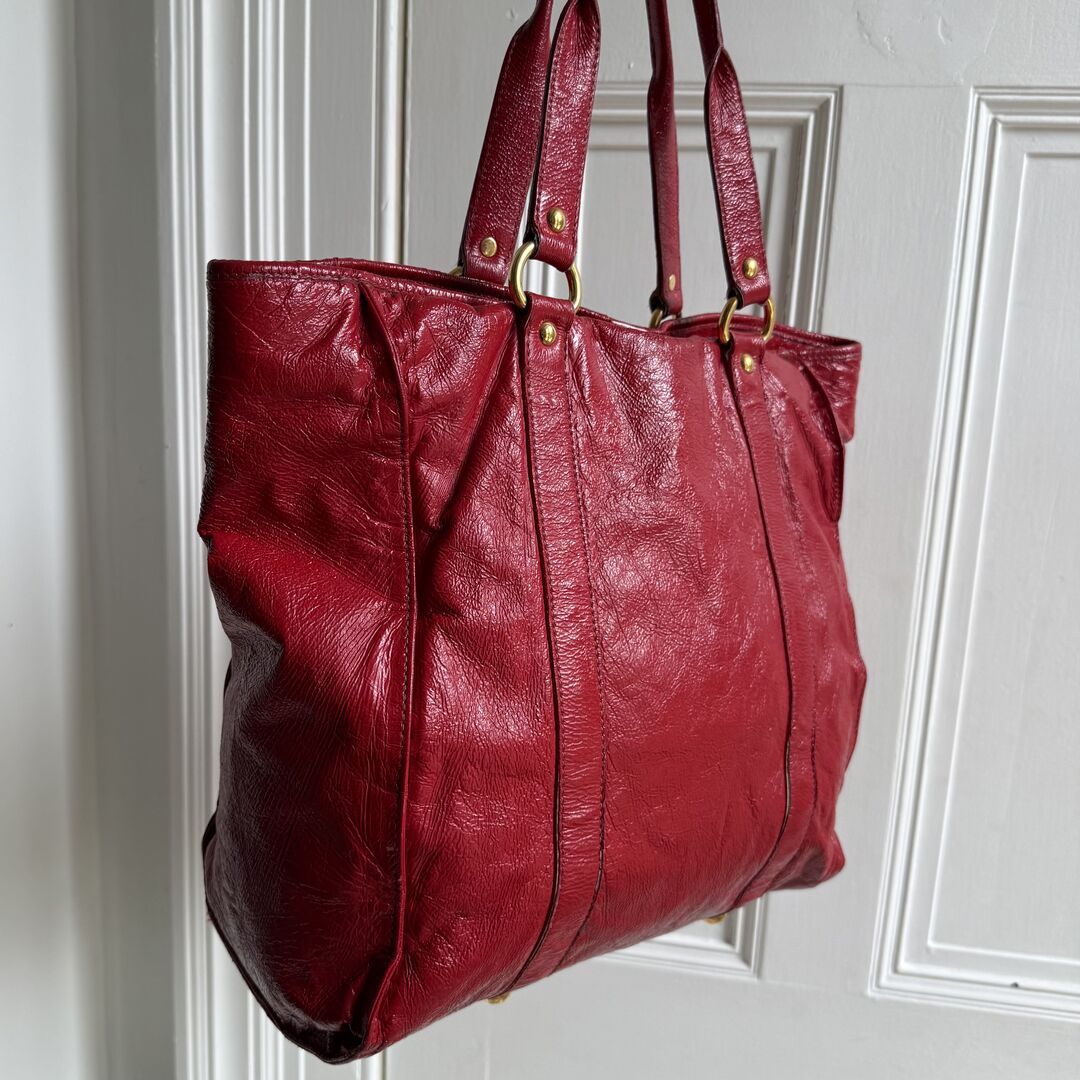 Miu Miu Leather Red Tote Bag