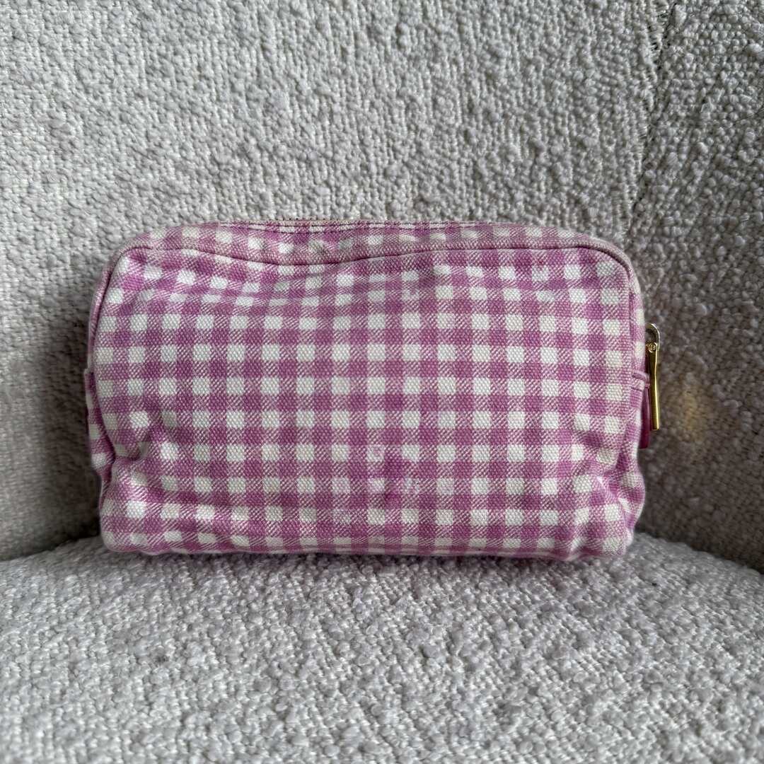 Prada Gingham Pink Vanity Pouch