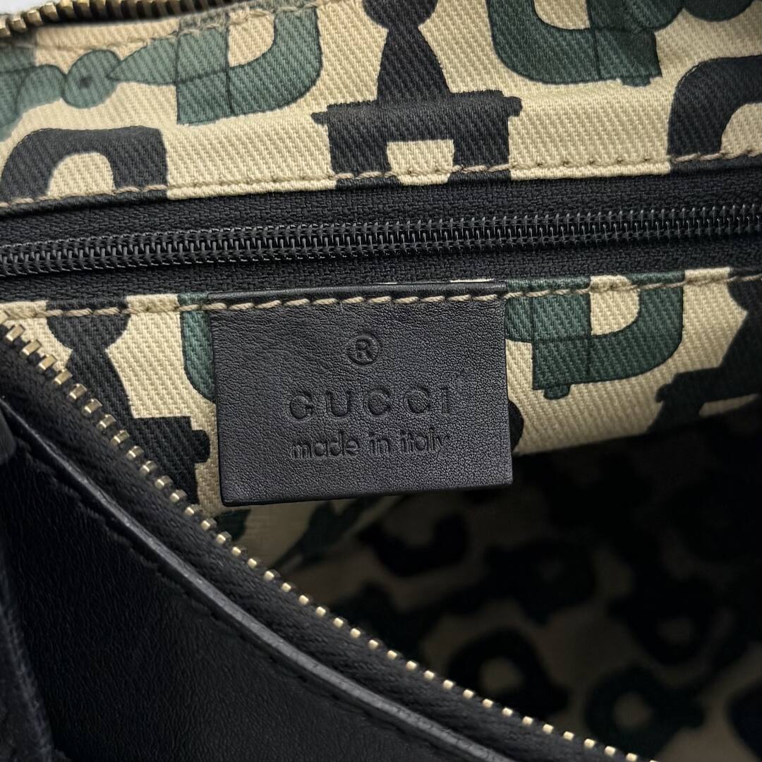 Gucci Guccissima Abbey Leather Black Shoulder Bag