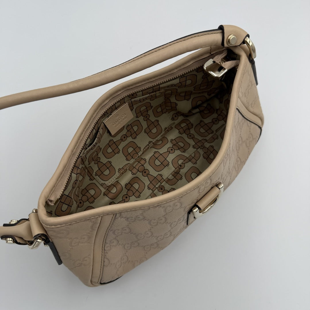 Gucci Guccissima Mini Abbey Beige Shoulder Bag