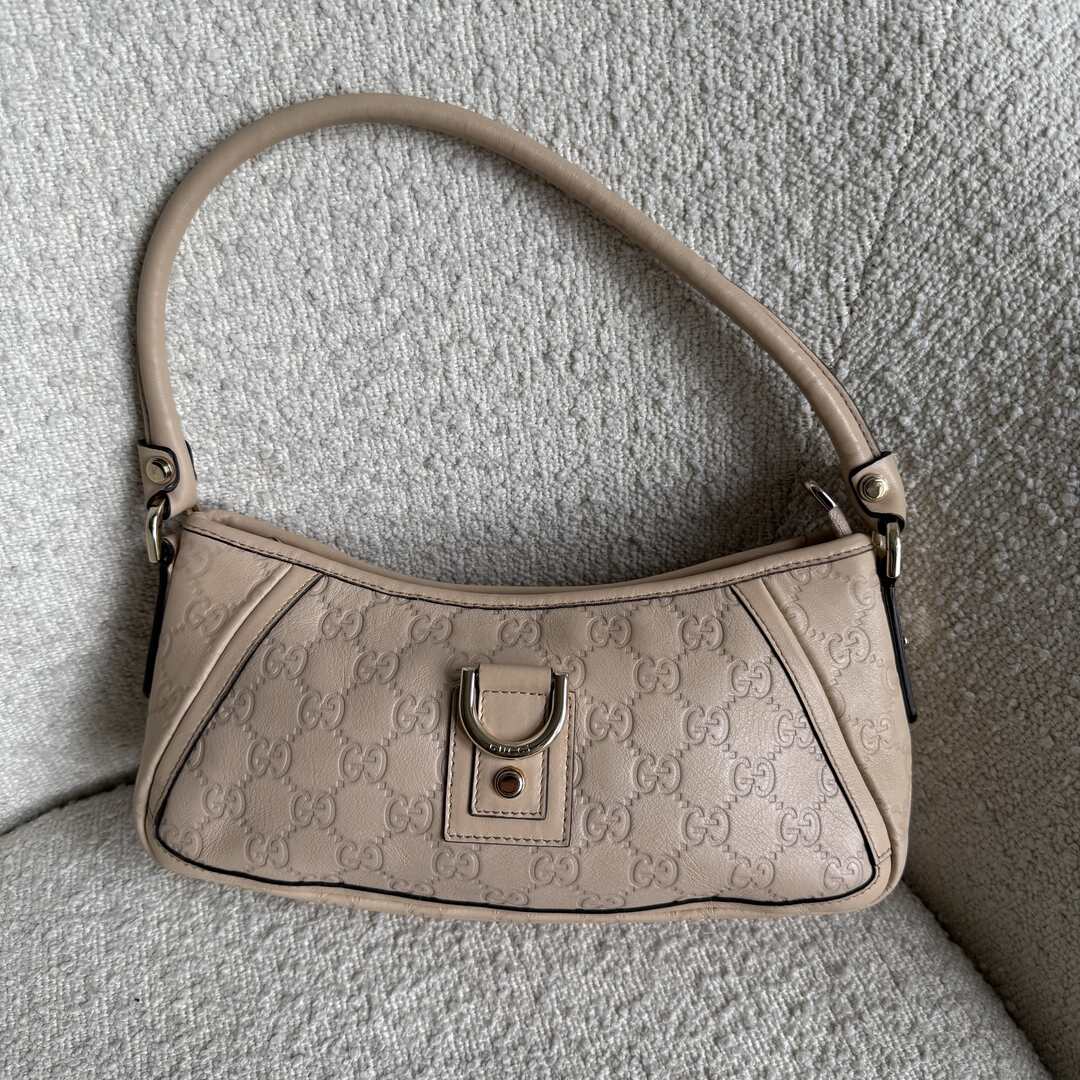 Gucci Guccissima Mini Abbey Beige Shoulder Bag